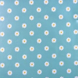 fiori-tovaglia-Pvc blu