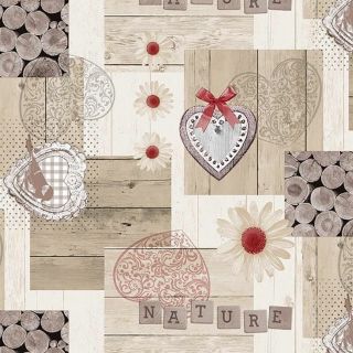 Natuur-Bloljes-Hartjes-Hout-Romantic tovaglia